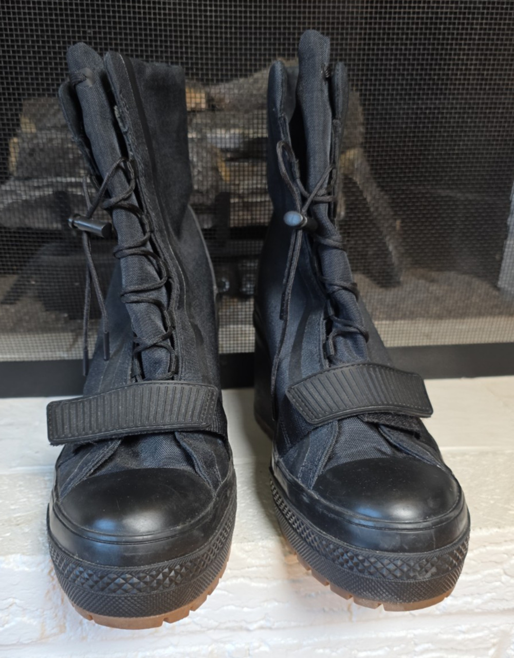 Converse Chuck 70 De Luxe Heel Black Platform High Top Goth Punk Festival US 10